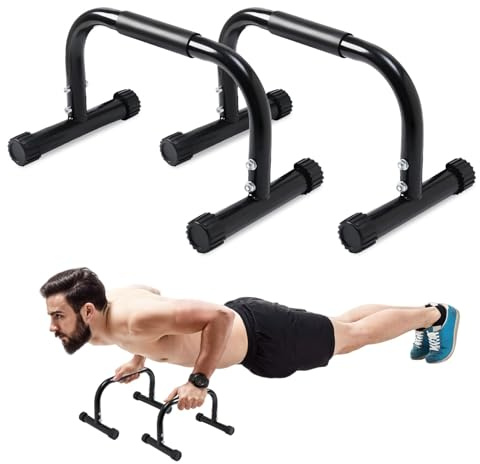 Barras de empuje para entrenamiento de fuerza para paradas de manos, barras de parallettes para L-sit y Dip con asas de espuma, barras de empuje de paraletas de 10 pulgadas de alto, para soporte de