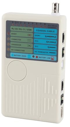 Dioche Tester per Cavi Coassiale, Tester Filo 4 in 1 per Cavi di Rete LAN Portatile, Remoto RJ11 RJ45 USB BNC Coassiale per UTP Tracker