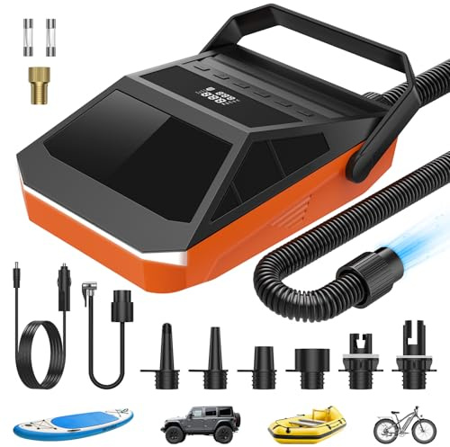 50PSI Paddle Board Pump Electric Portable, SUP Pump for Paddleboard Car Tire with Auto-Off & Deflation Function, 12V DC Car Connector for Stand Up Paddle Boards Kayaks Boats Mattresses Auto Tyre Bike