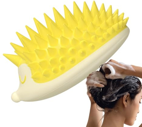 Kopfhaut-Shampoo-Bürste Weiche Silikonborsten Tiefenreinigungshaarmassierer | Igel-Kopfhautschrubber zur Schuppenentfernung Nass-Trocken flexible manuelle ergonomische