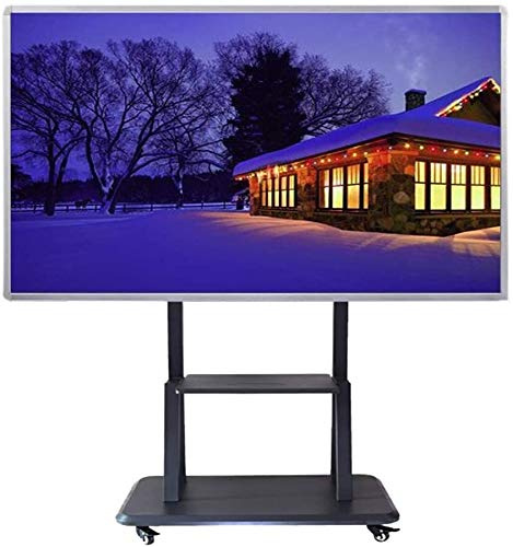 Mobile TV Cart on Wheels Adjustable Stand for 60-100 Flat & Curved LCD LED OLED Screens Heavy Duty with Shelf Supports Up to 100kg Ideal for Home & Office Use