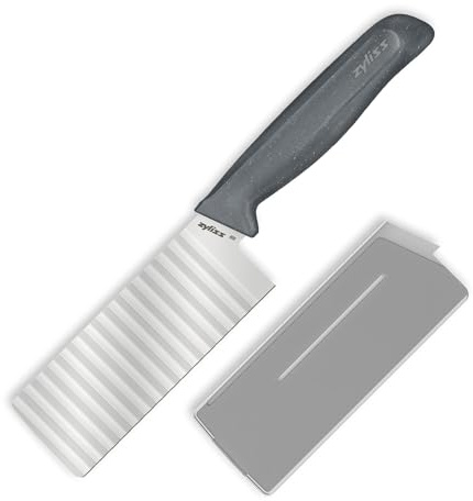 Zyliss Crinkle Cut Knife – Stainless Steel Wavy Blade for Crinkle Cut French Fries, Vegetables & Fruit – Fun Snack & Garnish Cutter with Wheat Straw Handle, Dishwasher Safe, 5-Year Guarantee 4.5