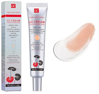 CC Cream Facial FPS 25, Crema Hidratante con Color, Tono Natural, Cobertura Ligera, Acabado Luminoso y Natural, Corrector del Tono de la Piel, Maquillaje Ligero para Uso Diario, 30 ml(01 Claro)