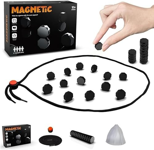 Gesellschaftsspiele Magnetspiel, 20PCS Magnetisches Schachspiel, Tisch Magnetspiel, Tragbares Puzzle Checkers Spiel Reisen Schach Magnetisch, Magnetsteine Spiel Tischspiele