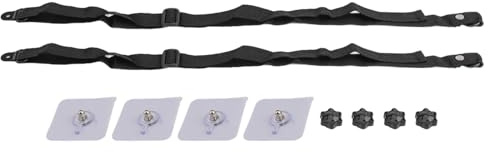 Cinghie di sicurezza resistenti per TV e mobili antitip, con ancoraggi a parete, confezione da 2, per montaggio a parete e sicurezza dei bambini, colore nero