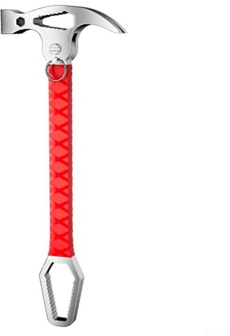 Jotekonoby Adjustable Claw Hammer Wrench with V-Shape Nail Puller, Multi Tool for Hammering and Prying, 8 to 22 mm Wrench Hammer for Home and Garden Use