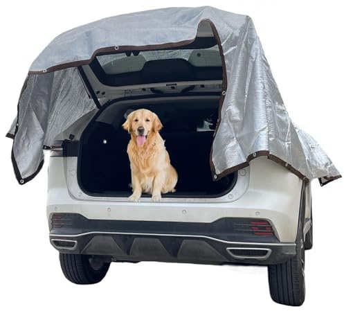 Filet en Aluminium Ombrage,Filet d'Ombrage De Voiture pour Chien,Protection Solaire,3x6m,Aluminium Réfléchissant,Protection UV Stay Cool,pour Voiture,SUV,Camping-Car,en Route,Camping