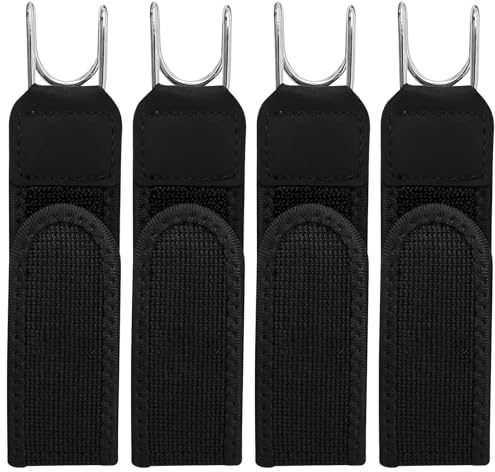 CYUXING Lot de 4 ceintures souples avec accessoires métalliques et outils de rangement pour hommes. Ceinture élastique sans boucle, avec crochet et système de fixation pour outils, Ceinture