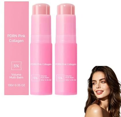 Colágeno Volume Multi Balm Stick, Hydrate Plump Solid Serum, suaviza líneas finas y arrugas, cuidado nutritivo para ojos, labios, cuello y cara, portátil de rápida absorción rápida, no grasa (2