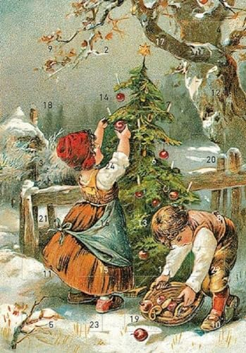 O du fröhliche: Eine Adventskalender-Postkarte mit 24 Türchen