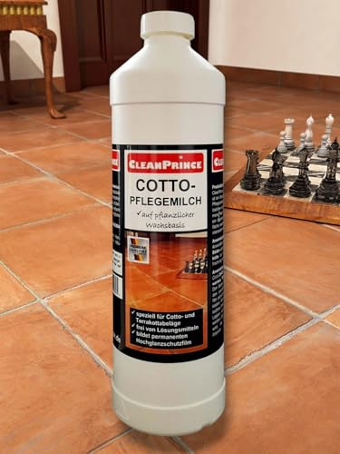 CleanPrince 1 Liter Cotto Pflegemilch CP400570 Terrakotta Terracotta Naturstein Terrakottafliesen Ton Reiniger Reinigungsmittel Glanz Politur