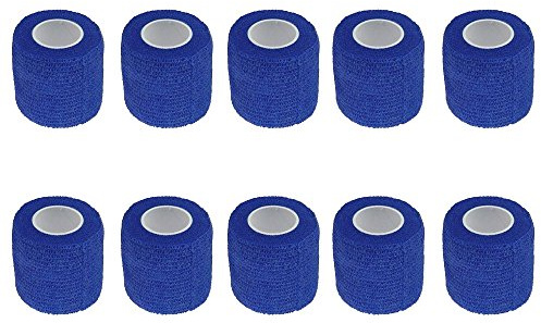 Supmico 10 X Blau Selbsthaftende Bandagen Fingerpflaster Fingerverband Wundverband wasserfest Sport 4.5mx7.5cm
