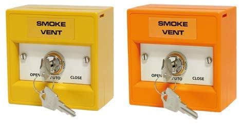 Smoke Vent Firemans Key Switch Orange Yellow AOV Manual Override Resettable (yellow)