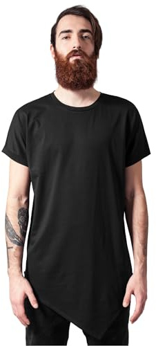 Urban Classics T-Shirt Long asymétrique pour Homme, Disponible dans de Nombreuses Couleurs différentes, Tailles XS à XXL, Noir, XS