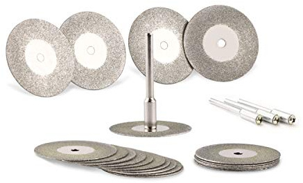 Universal 30mm Diamant Trennscheiben 20 Stück, mini Schneidscheiben Flexscheiben mit 4 Stück Dorne Schaft, Metall Diamantscheiben für Stein, Holz, Fliesen, Glas, Kunststoff