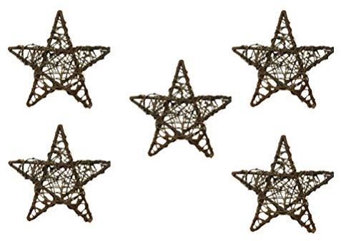 VALICLUD 5pcs Rattan Star Christmas Tree Star Topper Grapevine Wreath Natural Vine Branch Twig Wreath Xmas Holiday Decorations