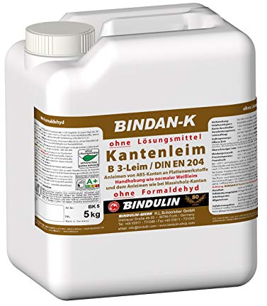 BNIDAN-K Kantenleim Holzleim Kunstharzleim (1-Komponenten-B3-Leim) inkl. 1 Pinsel von E-Com24 (5 Kg)