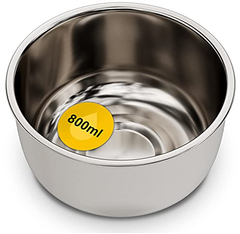 Futternapf Fressnapf 800ml Hundenapf Katzenapf Wassernapf Schüssel aus Edelstahl für rutschfest Napfunterlage Edelstahlnapf Edelstahlersatznapf für Hunde Katzen