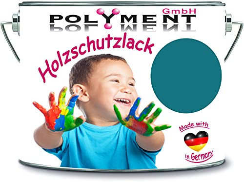 Polyment GmbH - Vernice protettiva per legno, resistente alle intemperie, protezione a lungo termine dalle intemperie, colore di protezione per legno RAL 5021, colore: blu acqua