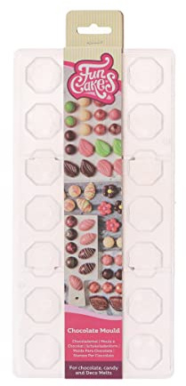 FunCakes Chocolate Mould Schokoladenform, Diamant | Transparente Pralinenform aus Kunststoff für Schokolade, Deco Melts und Schokoladendekorationen, BPA-frei