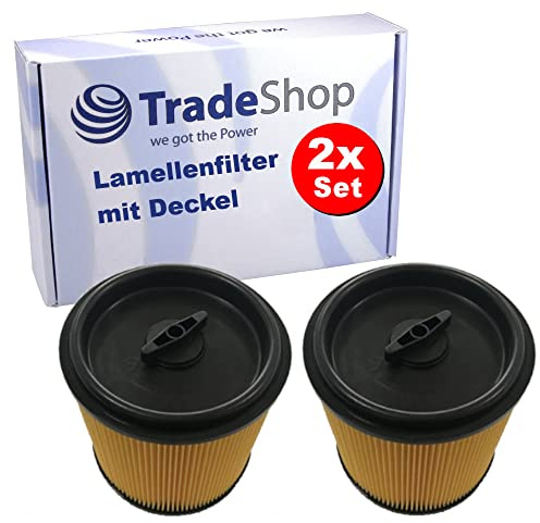 Trade-Shop - 2 filtri a pieghe / filtro dell'aria con coperchio di chiusura, per Lidl Parkside PNTS 1300 C3, PNTS 1300 D3, PNTS 1300 E4, PNTS 1300 F5