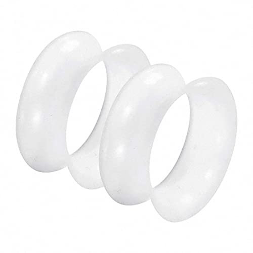 Piercingfaktor Flesh Tunnel Ohr Plug Piercing Silikon dünner Rand extra flexibel Weich Rund Creole Farbig Bunt 1 Paar metallic glänzend Weiß 6mm