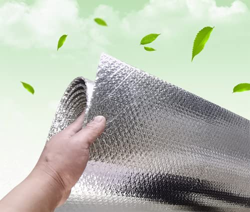 Yimihua Isolierfolie Dämmfolie 3-4mm Dampfsperre Sauna Selbstklebend Isolierfolie Rolle doppelschichtiger Hitze-Reflektor für Dächer,Fenster, Auto(Size:1x10m/3.2x32.8ft)
