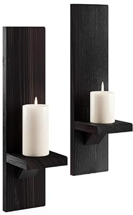 Kerzenhalterhalter Kerzenhalter aus Holz zur Wandmontage, Vintage-Stil, nordischer Kerzenhalter, Wanddekoration, modernes Herzstück, dekorative Kerzenhalter Kandelaber ( Color : B , Size : 1 PAIR_9X11