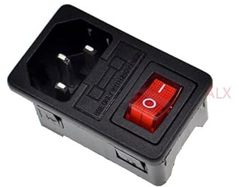 Ersatzteile 10A AC250V 3 in 1 3PIN ROT Licht Wippschalter Netzteil Steckdose Stecker Adapter mit 10A Sicherung