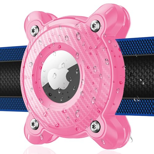 DEERLET AirTag Hundehalsband-Halter, IP68 wasserdicht, Airtag-Halterung für Hundehalsband, hartes, ultraleichtes TPU, Rückenclip, geeignet für alle Airtag-Hundehalsbänder, kompatibel mit Apple AirTag,
