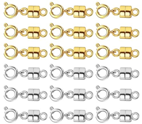 Ofiuny Magnetic Clasps for Necklaces Strong Magnetic Necklace Clasps and Closures, 14K Gold and Silver Bracelet Converter for Women