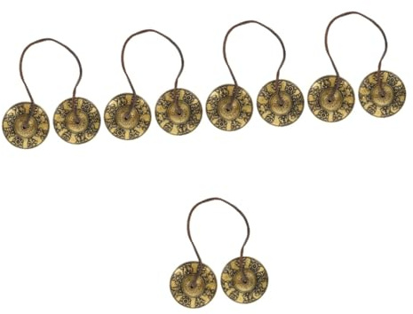 Stück Kupfer-Fingerbecken, Tingsha-Glockenspiel, buddhistische Meditationsglocke, buddhistische Glocke, Fingerzills, Opern-Gong-Becken, Meditationsbeckenglocken, Metallklöppel, Yoga, Melonensamen