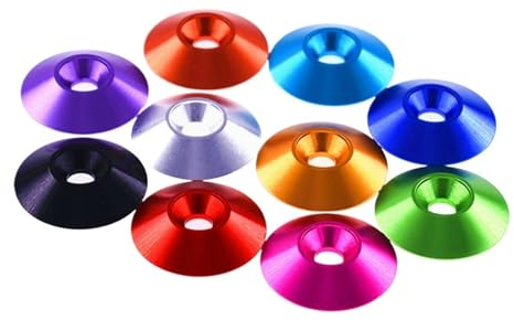 Rondelle fraisée, rondelle de coupelle en acier, 5 pièces M2 M2.5 M3.5 M4 en aluminium coloré fraisé parapluie vis à tête plate concave conique décoratif rainure rondelle joint (taille : M2, couleur :