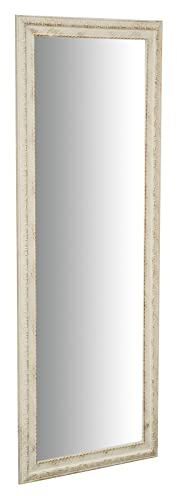 Biscottini Espejo de Pared Largo con Marco de Madera 50,5 x 140,5 cm para Dormitorio y Salón