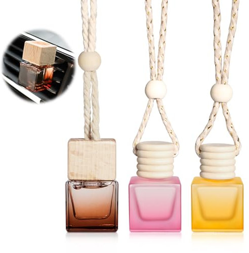 YISOWUH Ambientadores para coche, paquete de 3, con clips para ventilación, ambientador para coche de larga duración para colgar en el coche y el hogar, color rosa ébano, melocotón y cítricos
