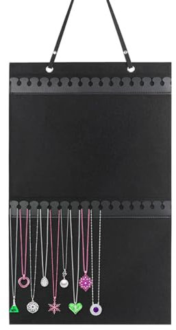 Wand-Schmuckhalter – Organizer für Armbänder und Halsketten mit 32 Haken | Schmuckaufbewahrungsregal über der Tür zur Präsentation von Schmuck mit großem Fassungsvermögen in Kleiderschränken und Türen