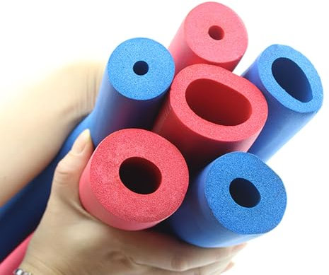 Rohrisolierung Blau/Rot Isolierung Schlauch Flexible Isolierschlauch Schaumstoff Dicke 9/15/20 Mm ID 6mm-60mm Für Klimaanlagen Im Freien Rohre(Blue,ID10mmxTH15mmx200cm)