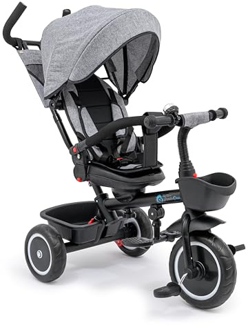 Foryourlittleone Kids Trike V3 Pink Tricycle Baby Push with Parent Handle Bike 9 Months to 5 Years (Grey)