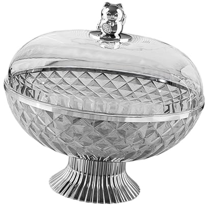 KESOTO Obstschale Obstschale Korb Obstständer Obstkorb mit Deckel für Restaurant Obst Gemüse Lagerung, Grau