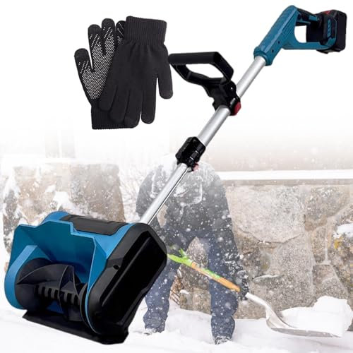 Spazzaneve a Spinta Manuale con Carica 2800 Giri/min, Pala da Neve Automatica Senza Fili, profondità di Pulizia di 15 cm e Distanza di Lancio di 8 m, con Maniglia ausiliaria, Motore Spazzola