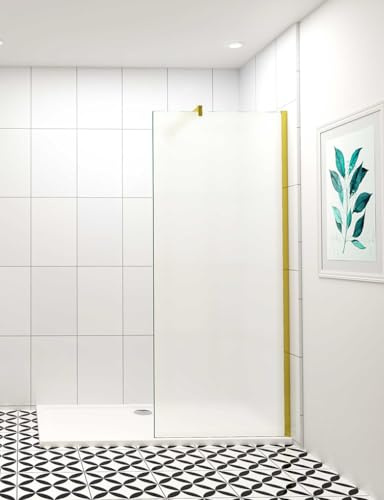Aica Sanitär Duschabtrennung Duschwand Walk In NANO Echtglas Golden Duschkabine Milchglas Dusche H200cm