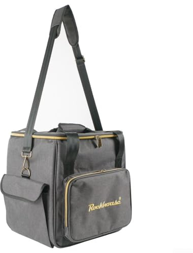 Bolsa de transporte impermeable para discos de vinilo para 45 discos con múltiples bolsillos de almacenamiento y correas ajustables