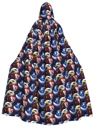 Amerikanischer Weißkopfseeadler, Unisex, Erwachsene, mit Kapuze, bequemer Umhang, Cosplay, Kostüm, Halloween, Weihnachten, Karneval