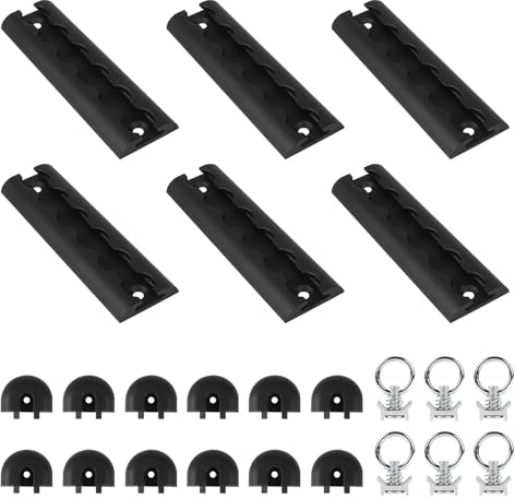 EXLECO 6 x 15 cm Aluminium Airline Rail with End Caps and Lashing Eyelets, Hard Anodizing Airline Rail Semicircular Airline Rail for Load Securing Lashing Rails Accessories for Trailers Motorhome