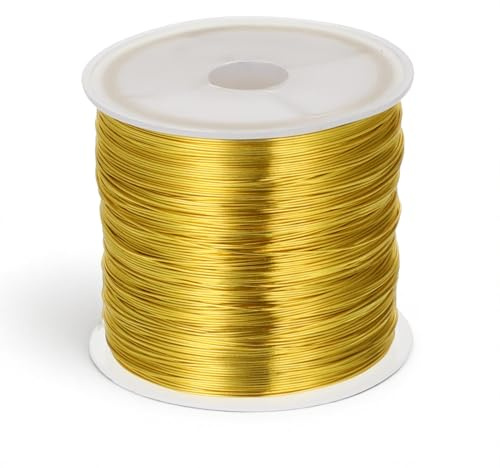 100m Messingdraht Schmuckdraht Gold Basteldraht Gold Golddraht zum Basteln Modellierdraht Draht Rostfrei für Schmuckherstellung Bastelarbeiten Messingdraht 0,4mm