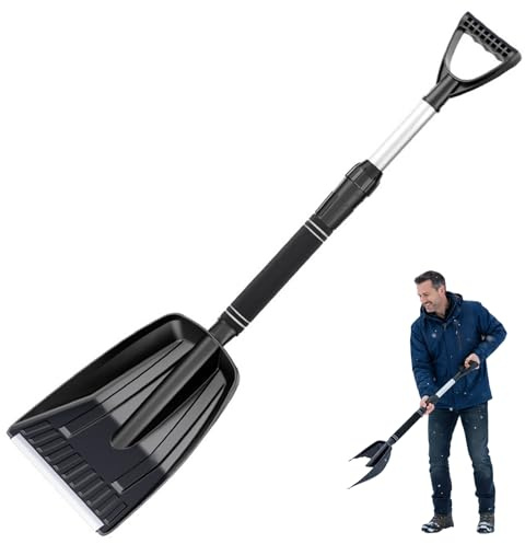 Heavy Duty Snow Shovel for Driveway Detachable Snow Shovel Metal with 86cm Telescoping Handle with Ergonomic EVA Grip for Easy Storage Heavy Duty, M