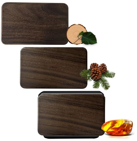 Natural Wood Air Freshener Car Air Freshener Plant Essential Oils | 3 Scent Teak-Pine-Amber, Odor Eliminator, Visor Clip for Vehicle Cabin Truck SUV, Magnetic mounting, Walnut