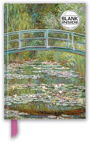 Premium Notizbuch Blank DIN A5: Claude Monet, Die japanische Brücke: Unser hochwertiges Blankbook mit festem, künstlerisch geprägtem Einband (Premium Notizbuch DIN A 5 mit Magnetverschluss)