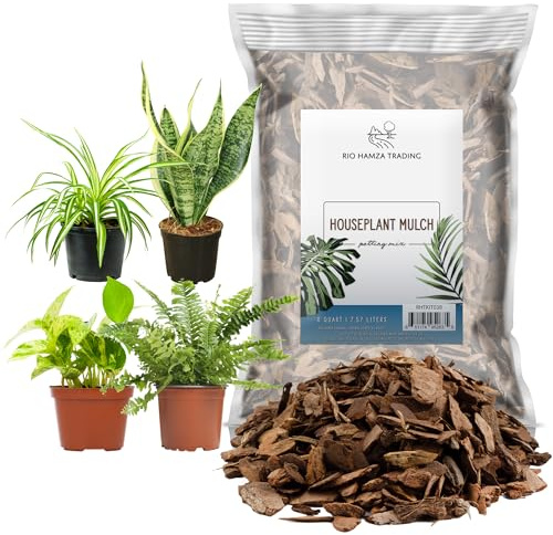 Houseplant Mulch (8 Quarts), Small Bark Wood Chips for Indoor, Patio, Potting Media, and Much More!