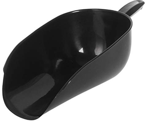 Paletta per alimenti in plastica, paletta per farina, multifunzione da cucina, per cubetti di ghiaccio, farina, cibi secchi, caramelle, mais, caffè, chicchi di animali domestici, colore: nero